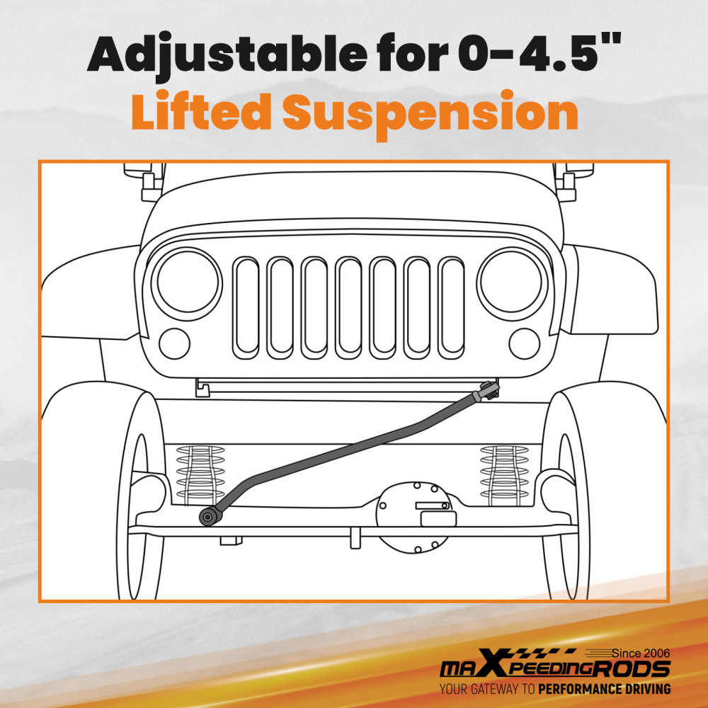 Adjustable Track Bar 0-4.5 compatible for Jeep Wrangler JL 2018 2019 2020 2021 2022-2024