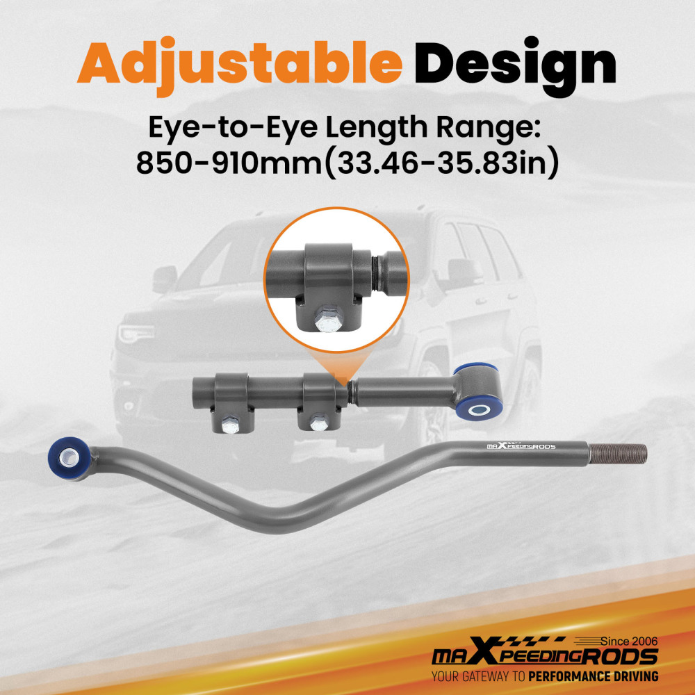 3.5-6 lift For 2018-2024 compatible for Jeep Wrangler Gladiator 4WD Front Adjustable Track Bar