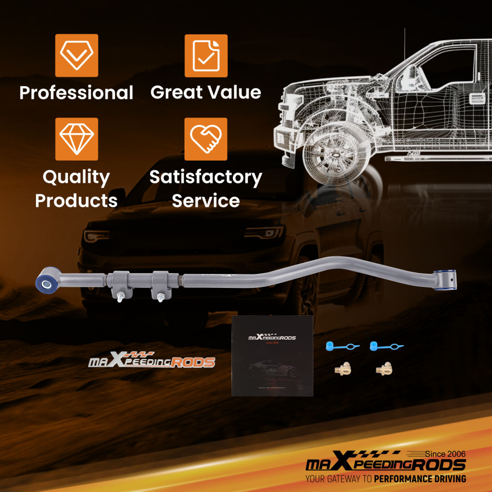 Front Adjustable Solid Track Bar 2.5''-6'' For 2018-2023 compatible for Jeep Wrangler JL 4WD