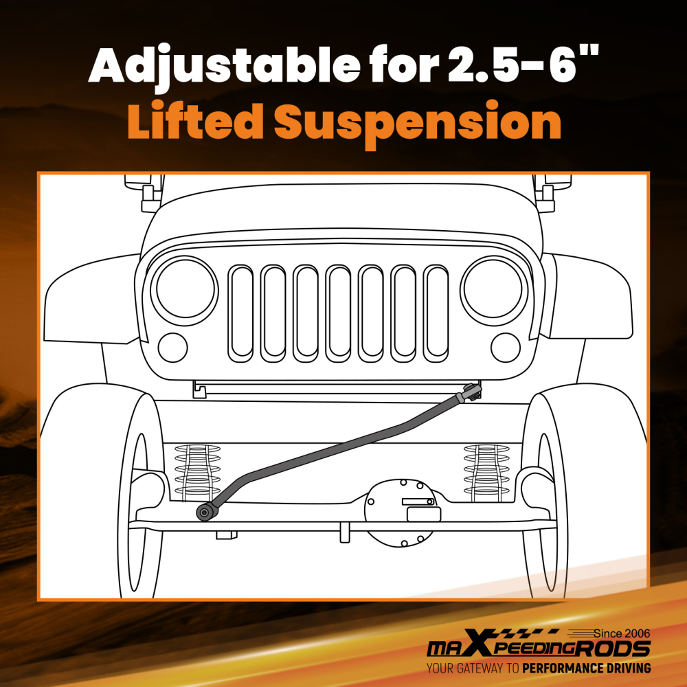 Front Adjustable Solid Track Bar 2.5''-6'' For 2018-2023 compatible for Jeep Wrangler JL 4WD