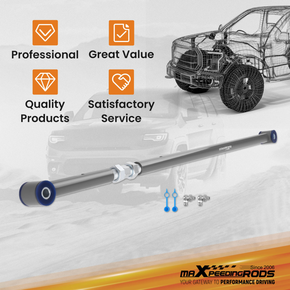 Adjustable compatible for Panhard Track Bar w/Poly Bushings For 05-14 compatible for Ford Mustang 2-Door Gray