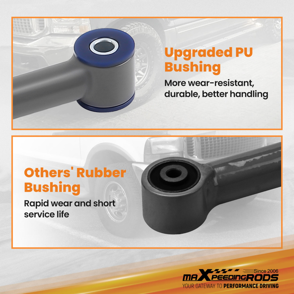 Adjustable compatible for Panhard Track Bar w/Poly Bushings For 05-14 compatible for Ford Mustang 2-Door Gray