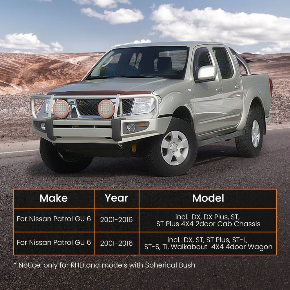 Tiges compatible pour Panhard réglables avant et arrière compatible pour Nissan Patrol GQ GU Y60 Y61 4WD