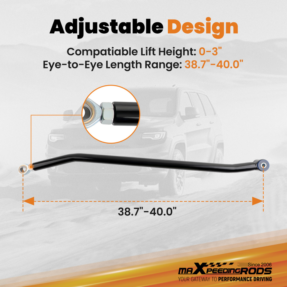 Adjustable Track Bar Compatible for Dodge Ram 2500 3500 2003-2012 with 4 - 6 inch Lift suspension arms