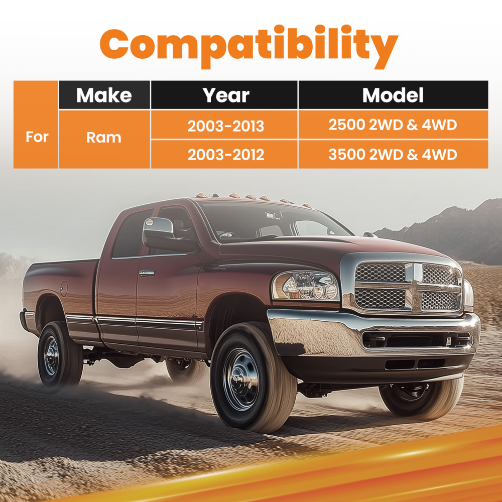Adjustable Track Bar Compatible for Dodge Ram 2500 3500 2003-2012 with 4 - 6 inch Lift suspension arms