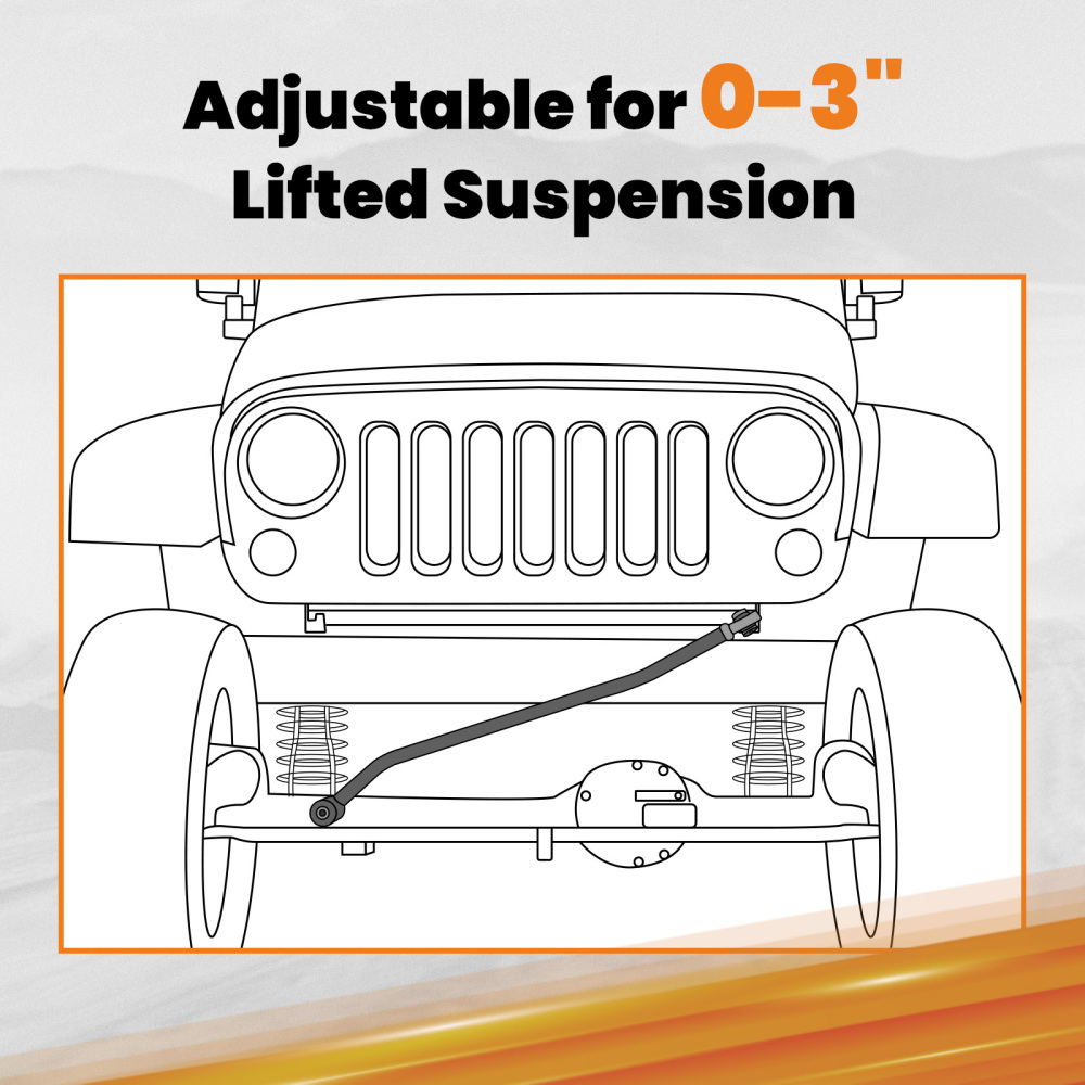 Adjustable Track Bar Compatible for Dodge Ram 2500 3500 2003-2012 with 4 - 6 inch Lift suspension arms