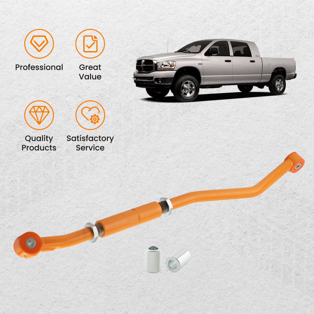 UpperLower Control Arms + Compatible for Panhard Rod 2-3 Lift For 03-09 compatible for Dodge Ram 2500 3500