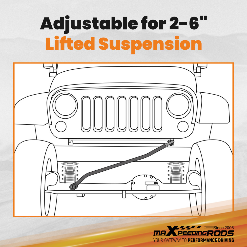 Compatible for Dodge Ram 2003-13 2500 3500 HD Front Adjustable Track Bar Rod 0-3 Inch Lift suspension arms