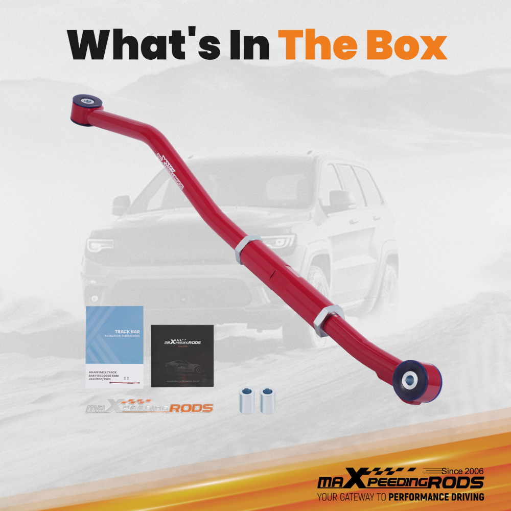 Compatible for Dodge Ram 2003-13 2500 3500 HD Front Adjustable Track Bar Rod 0-3 Inch Lift suspension arms
