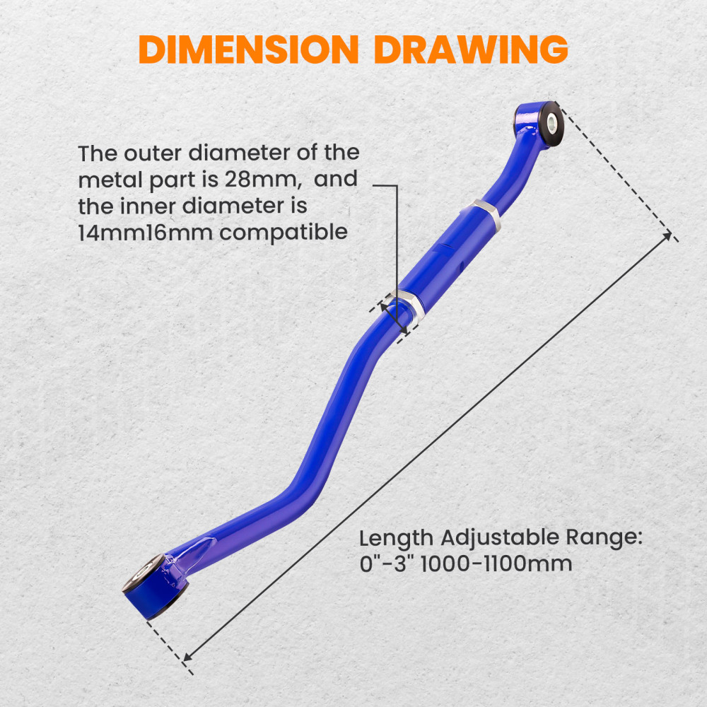 Asse Regolabile Barra Binario compatibile per Dodge Ram 1500 4x4 2003-2013 0-3 Lift
