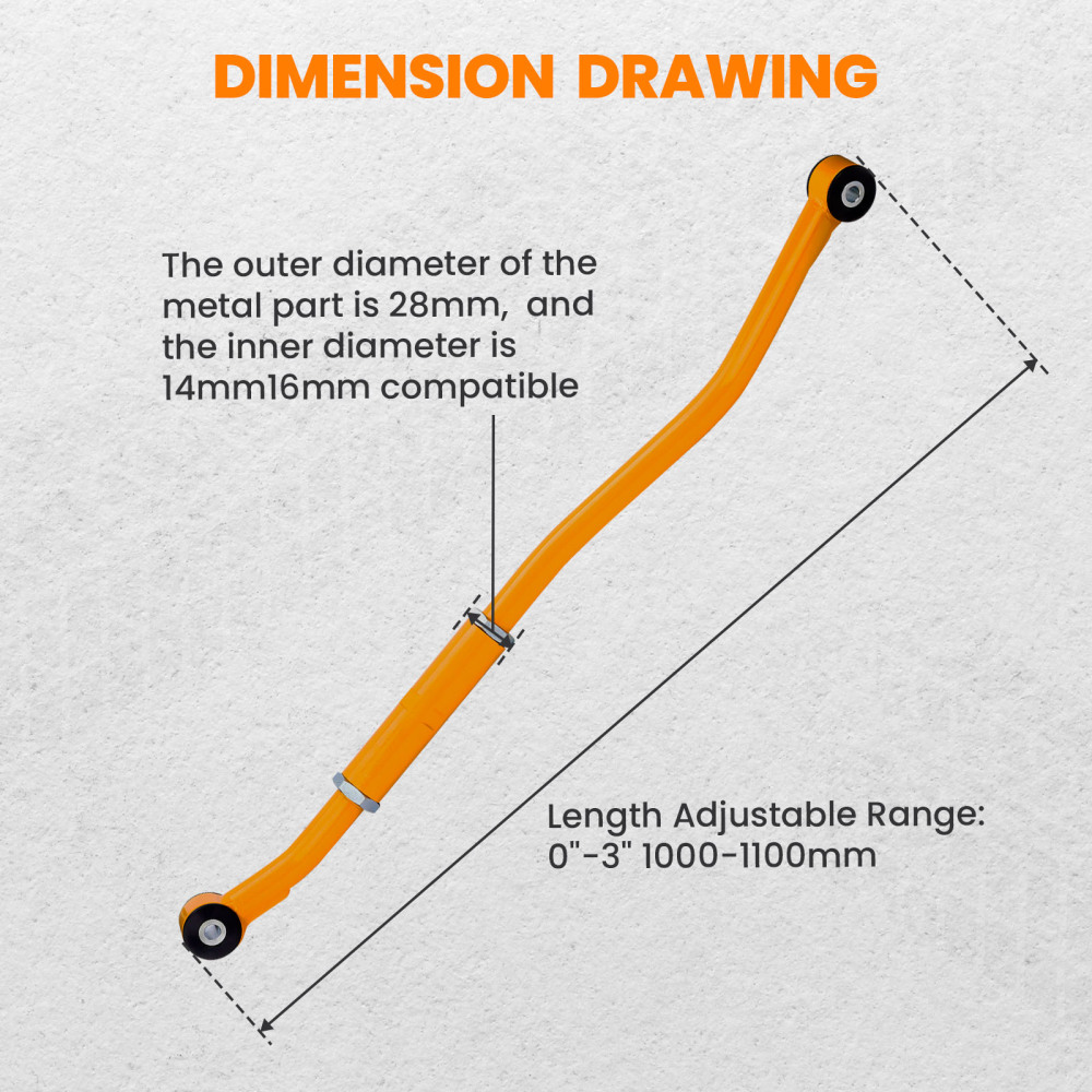 Compatible for Dodge Ram 2003-2013 2500 3500 HD Adjustable Track Bar Arm 0 inch-3 inch Lift Gold suspension arms