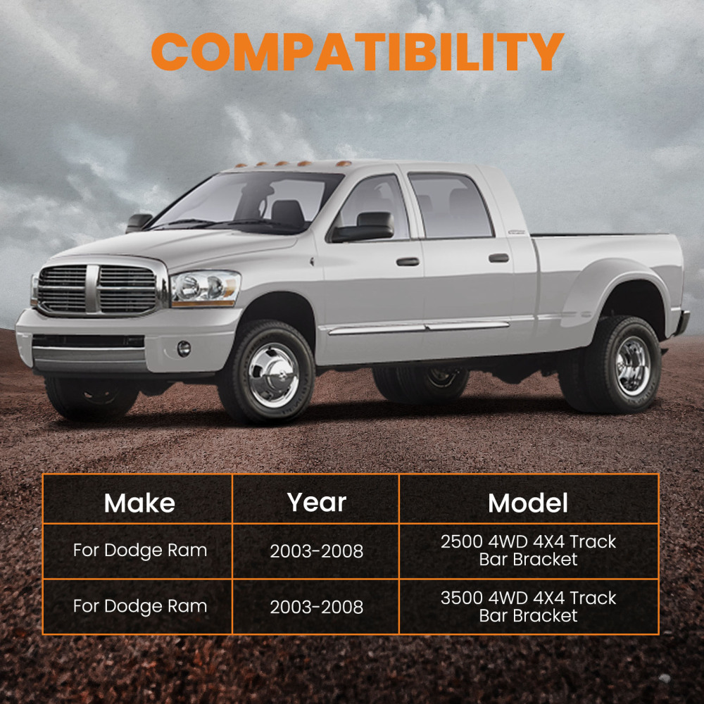 Track Bar Drop Bracket 2.5-6 Lift compatible for Dodge Ram 2500 3500 4WD 4X4 2003-2008 suspension arms