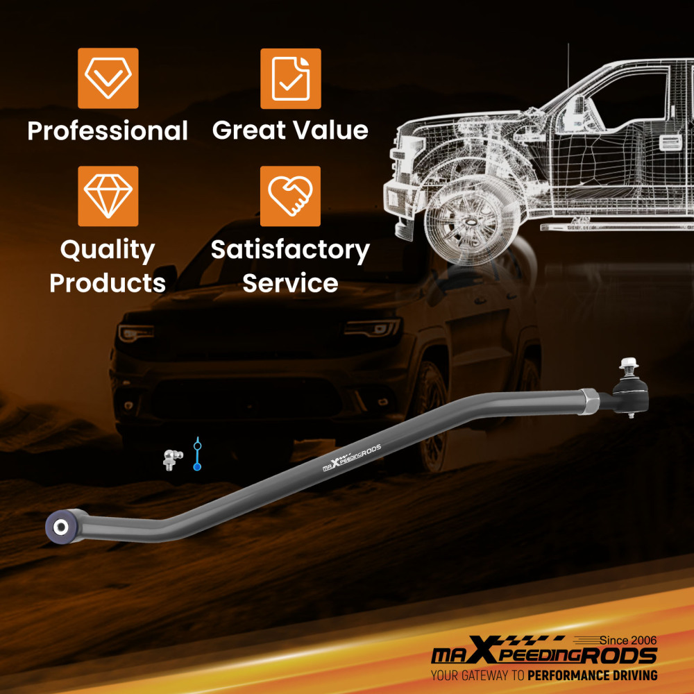 Adjustable Front Upper Control Arms Track Bar 1.5-4.5for 97-06 Jeep Wrangler