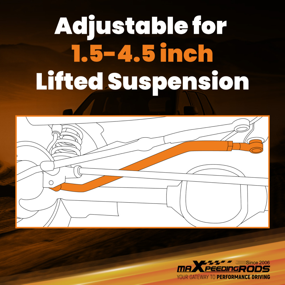 Front Adjustable Track Bar 1997-2006 Compatible for Jeep Wrangler TJ / 84-01 Compatible for Cherokee XJ suspension arms