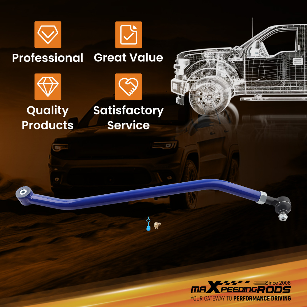 Front Adjustable Track Bar 1997-2006 Compatible for Jeep Wrangler TJ / 84-01 Compatible for Cherokee XJ suspension arms