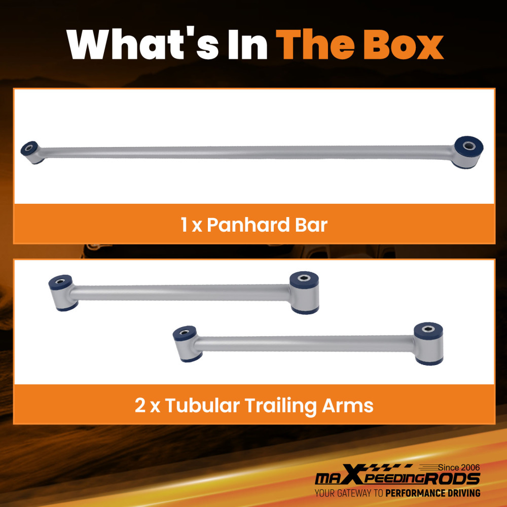 Rear Tubular Trailing Arm + Compatible for Panhard Bar compatible for F-Body compatible for Chevrolet Camaro 82-02