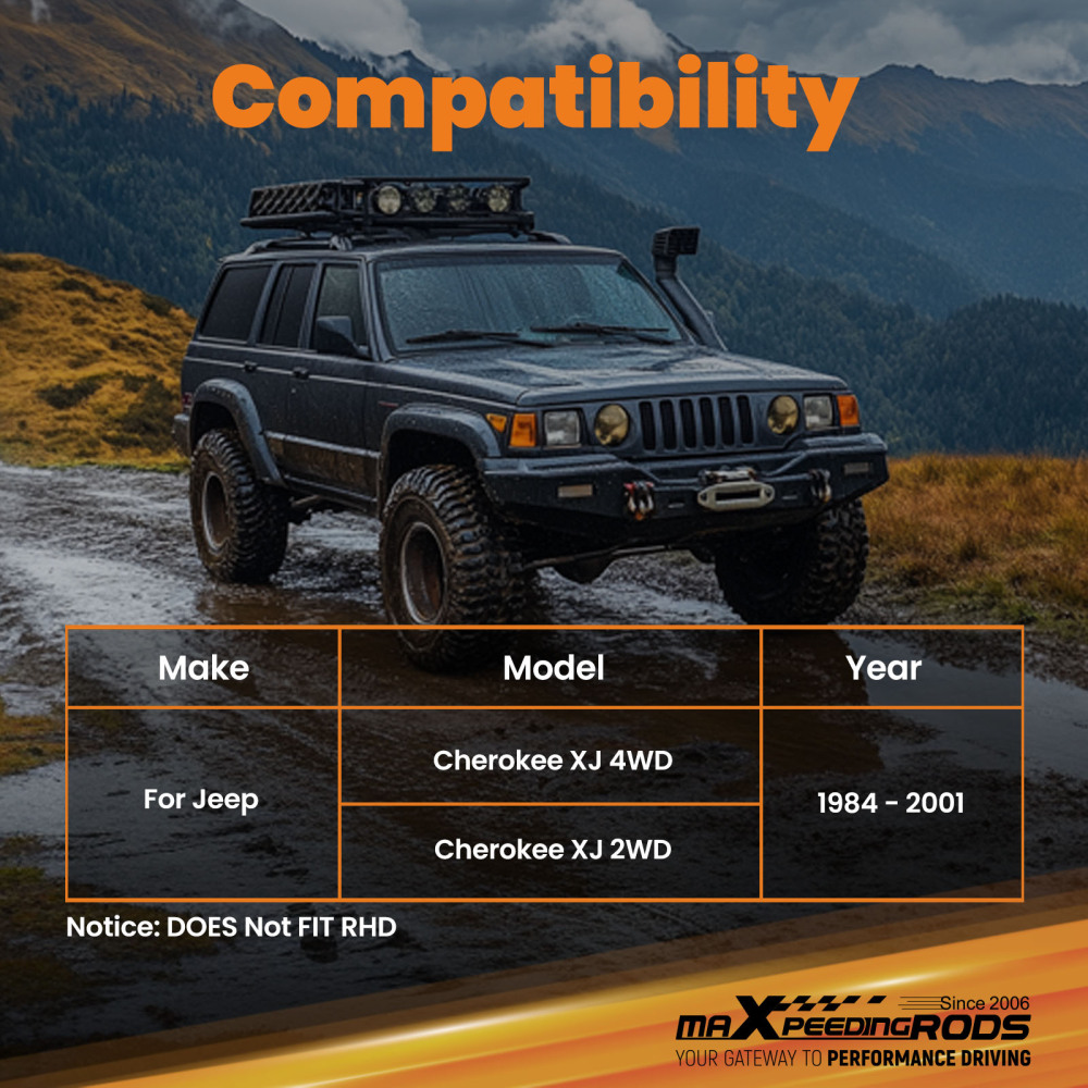 BARRA DE ORUGA AJUSTABLE CON SOPORTE 4-6.5 compatible para JEEP CHEROKEE XJ 84-01 2/4WD