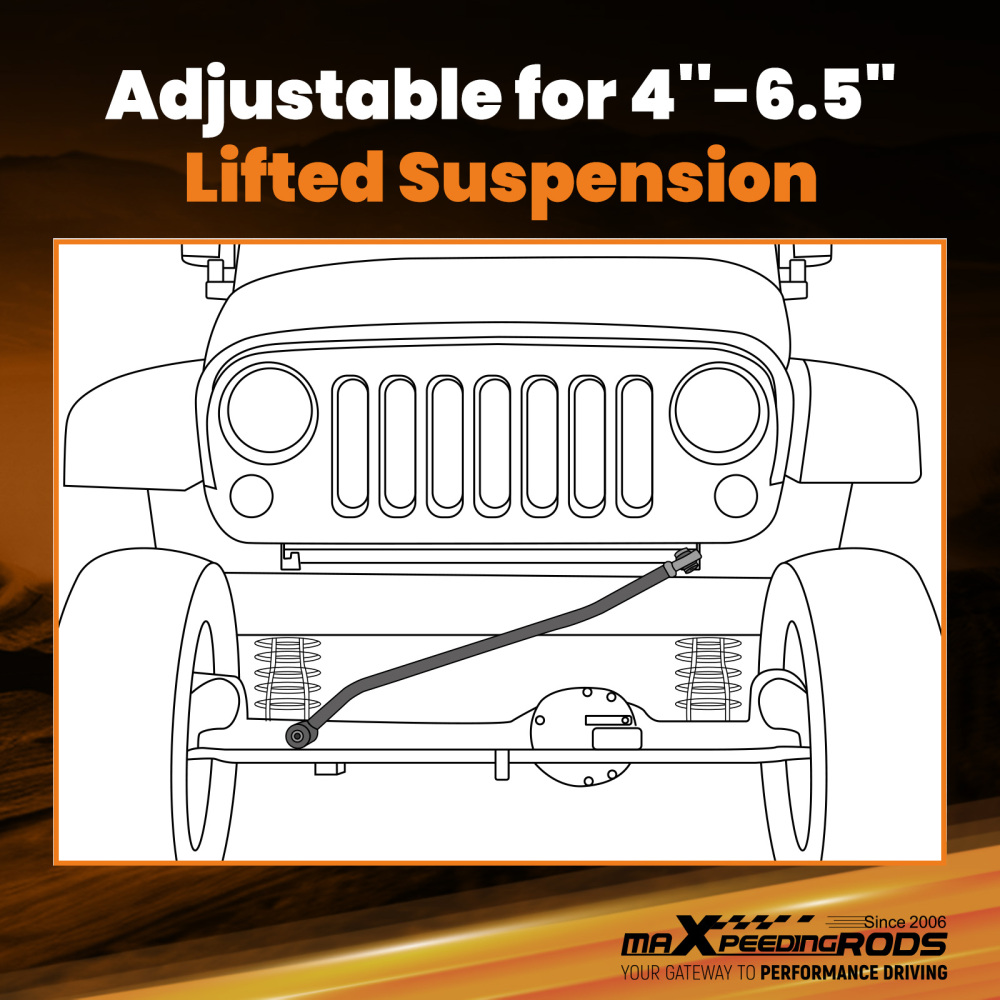 Front Adjustable Anti-wobble Trackbar compatible pour Jeep Cherokee Xj 84-01 Lhd Sca xj 003