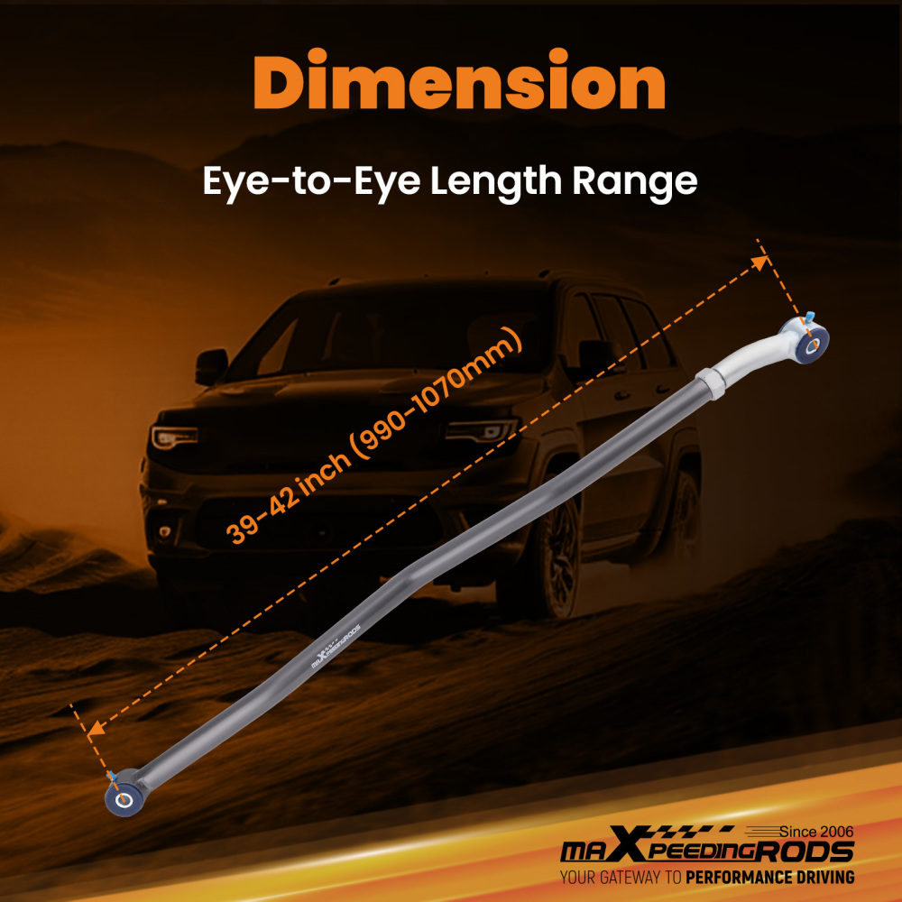 BARRA POSTERIORE REGOLABILE 0-6 DI SOLLEVAMENTO FOR 2007-2018 compatibile per JEEP WRANGLER JK