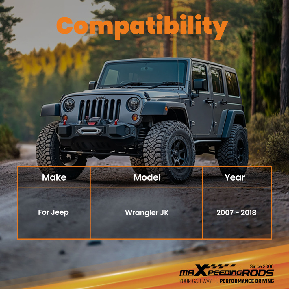 BARRA POSTERIORE REGOLABILE 0-6 DI SOLLEVAMENTO FOR 2007-2018 compatibile per JEEP WRANGLER JK