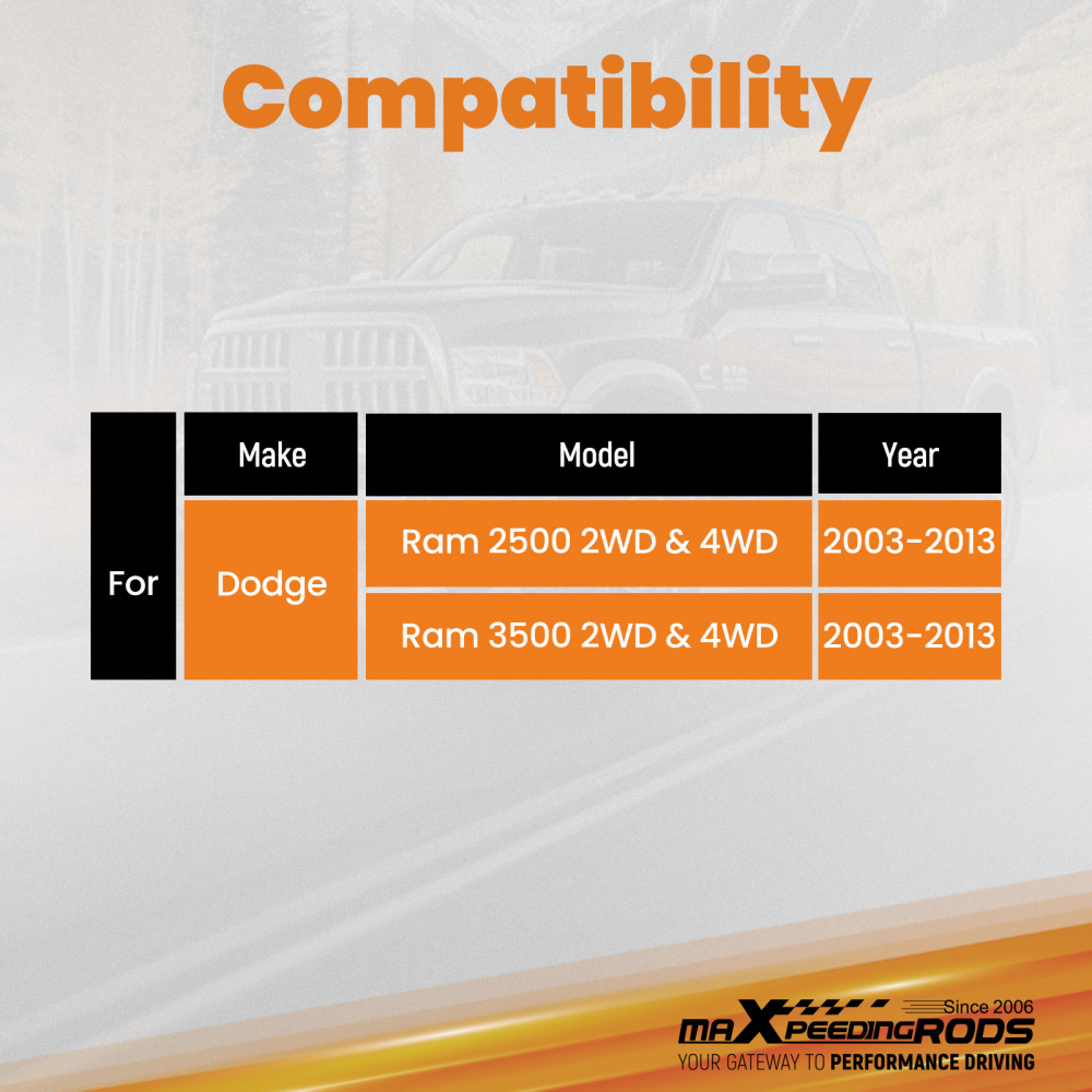 Front Adjustable Track Bar compatible for Dodge Ram 2500 3500 2003-2013 with Poly Bushing