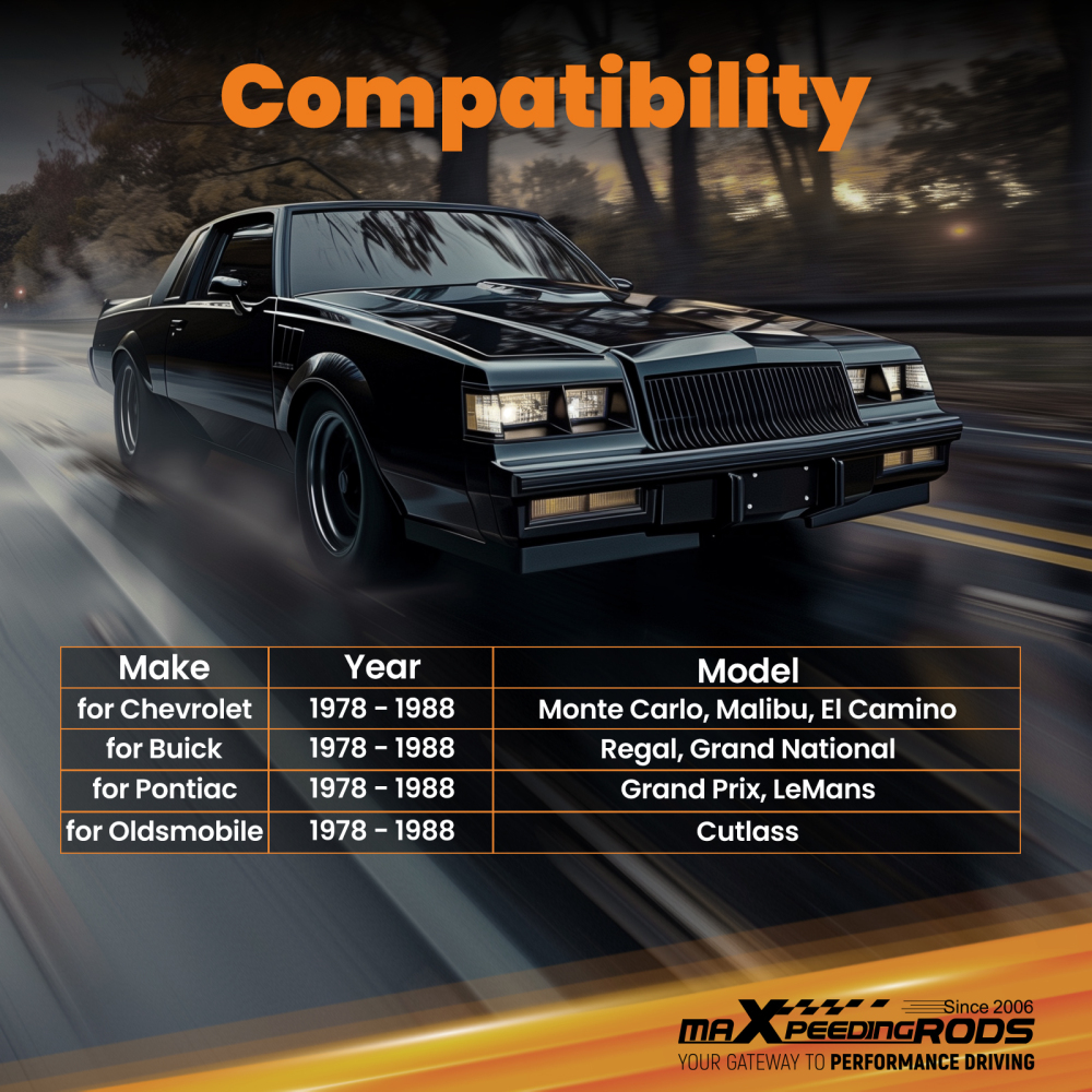 Adjustable Upper Control Arms compatible for Chevrolet Monte Carlo Malibu El Camino 78 - 88 suspension arms