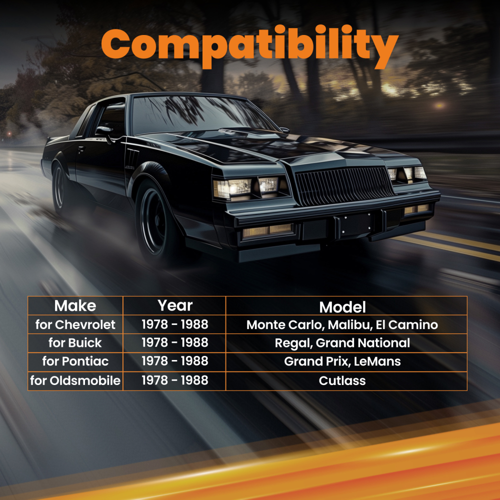 Body Adjustable Upper Control Arms For 1978-1988 G Monte compatible for Regal Cutlass compatible for Malibu