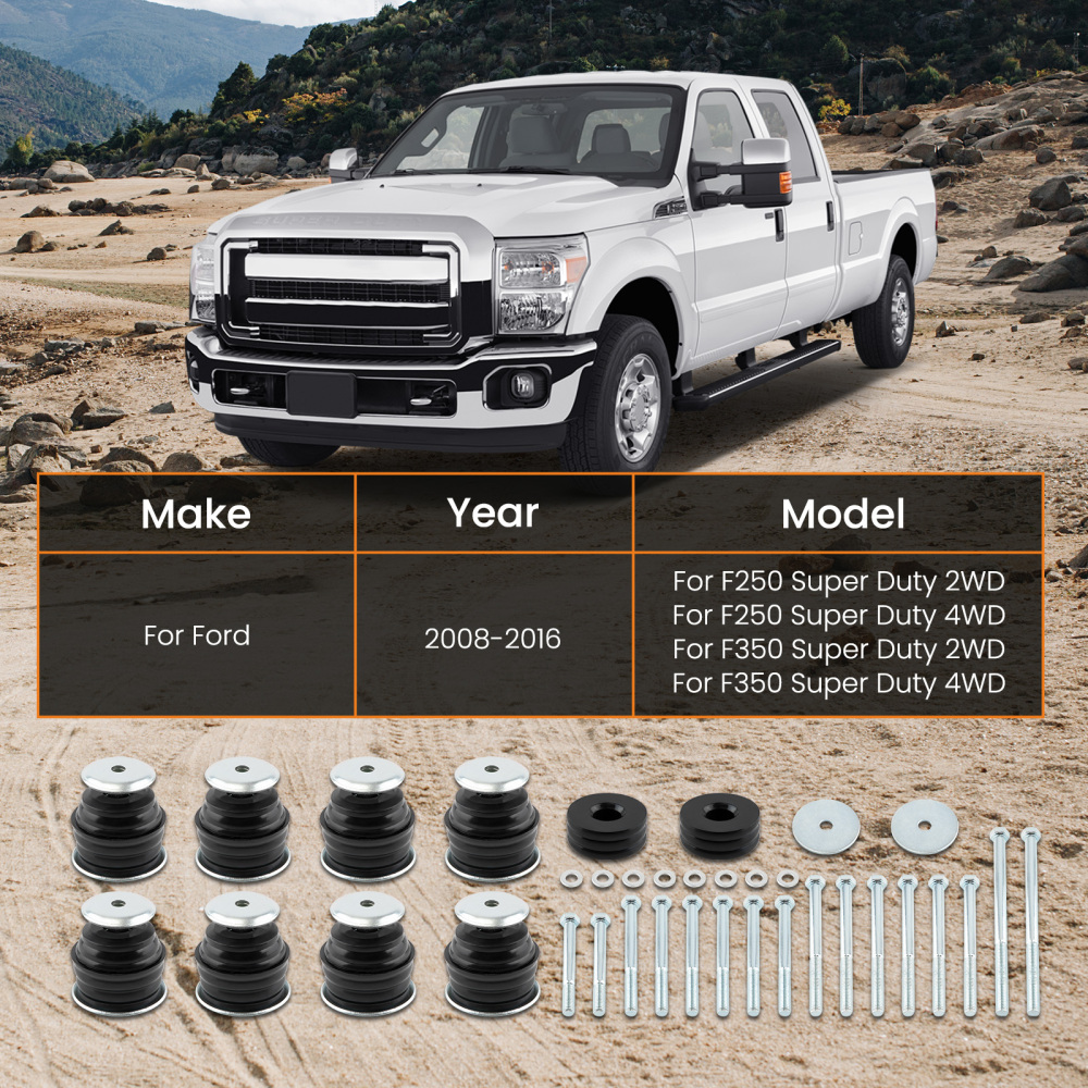 Body Cabs Mount Kit LHRH compatible for Ford F250 F350 compatible for Super Duty 2008-16 2WD 4WD