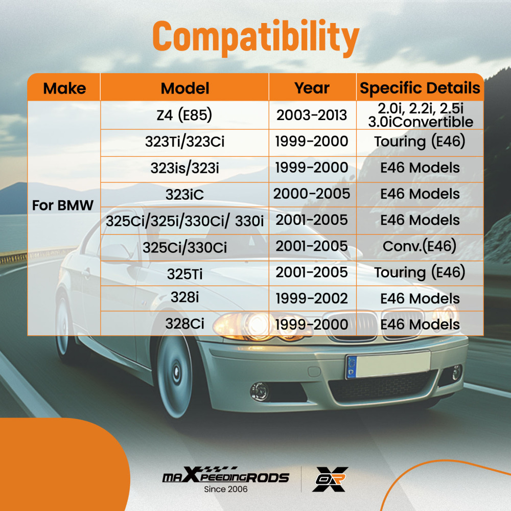Compatible for BMW E46 E85 325i 330i Z4 ADK Heavy Duty Pair Front Control Arm Bushings suspension arms