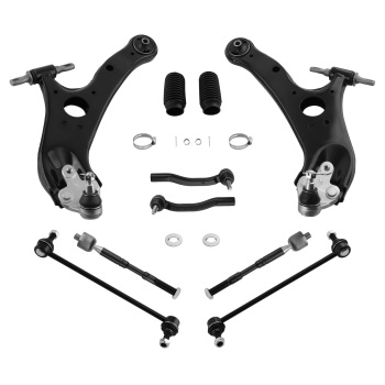 Front Lower Control Arms Sway Bars Tie Rods w/ Boots compatible for Toyota Sienna 2011-2020