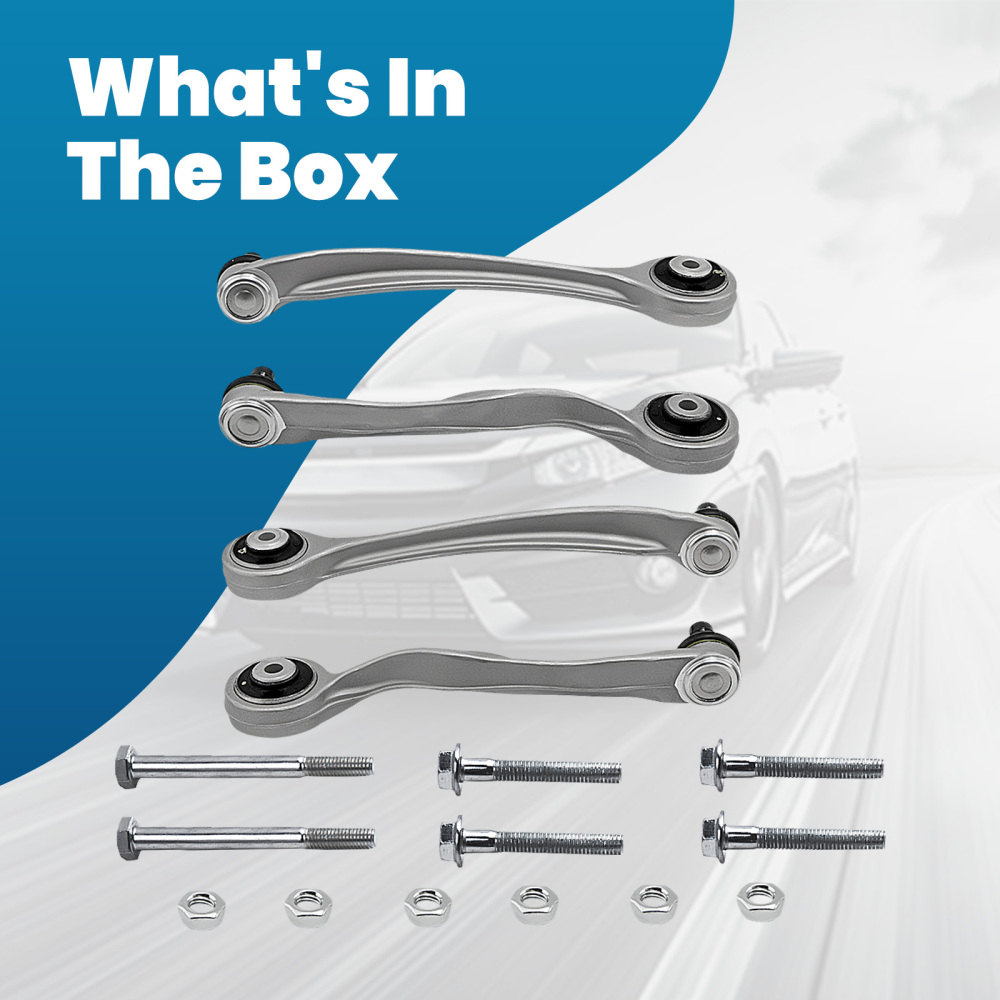 4x Front Rear Wishbones Upper Control Arm Kit compatible for VW Passat 3B2 3B5 3B3 3B6 suspension arms