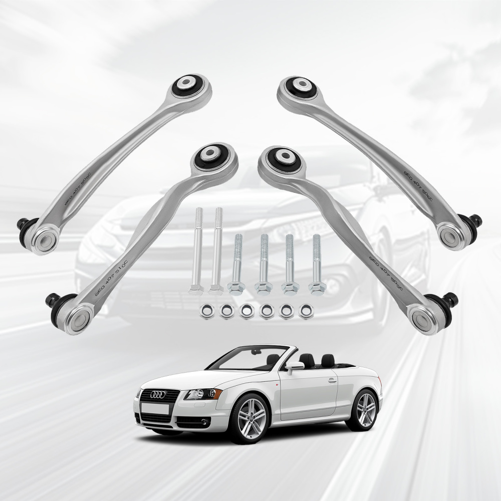 4x Front Rear Wishbones Upper Control Arm Kit compatible for VW Passat 3B2 3B5 3B3 3B6 suspension arms