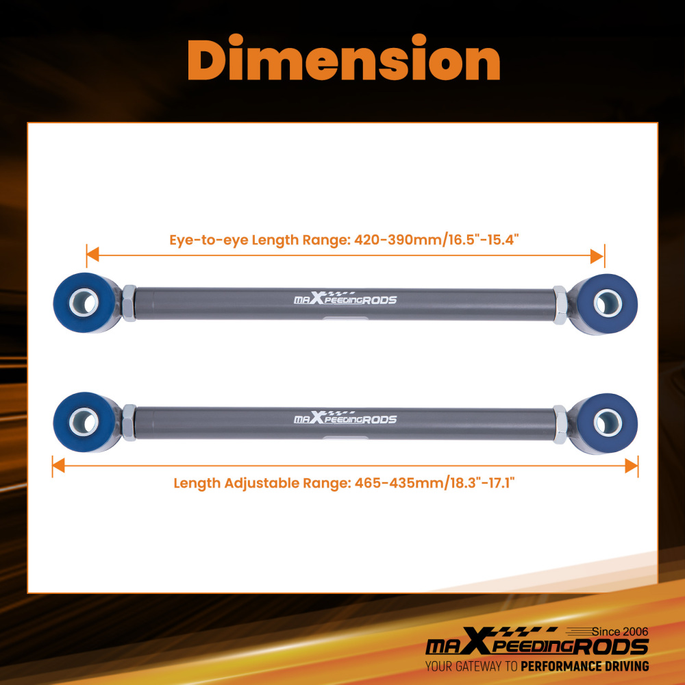 Adjustable Rear Strut Rods w/ Polyurethane Bushings compatible for Chevy Corvette 1963-1979
