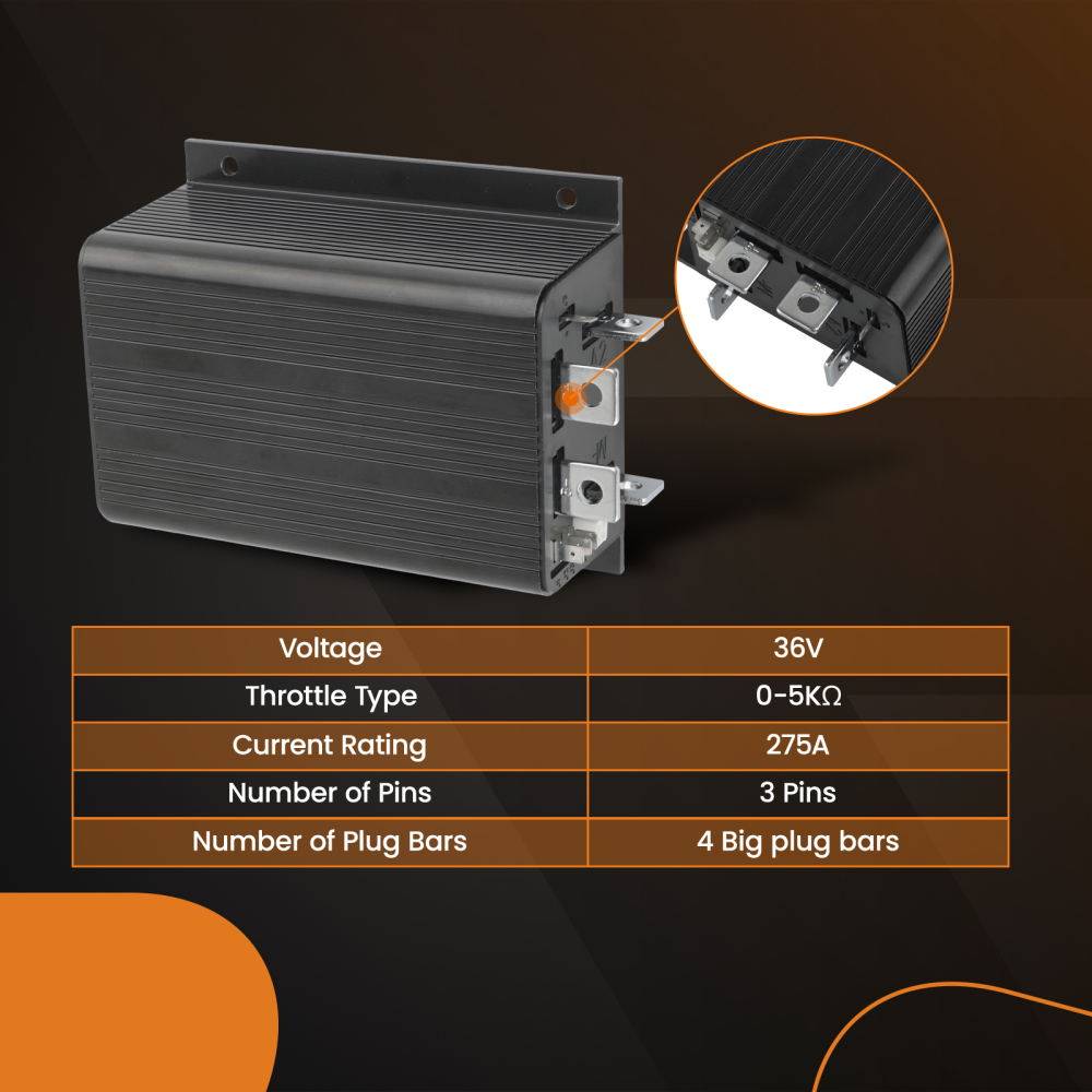 36V 275Amp DC Controller For Cart compatible for Golf Cart Club 1204027 1204M4201 0-5kΩ