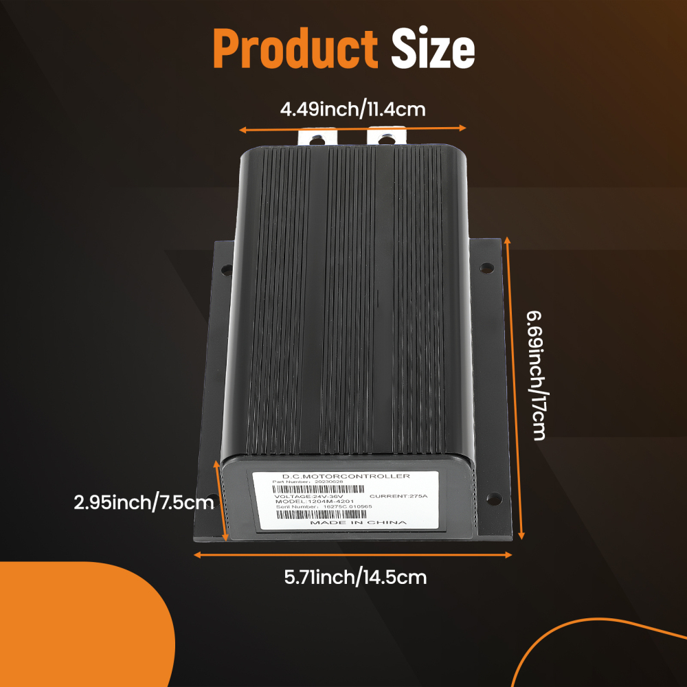 36V 275Amp DC Controller For Cart compatible for Golf Cart Club 1204027 1204M4201 0-5kΩ