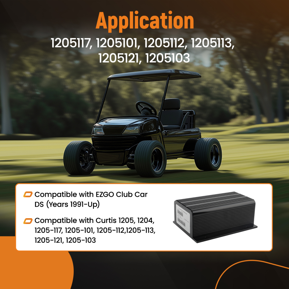36V 500A 0-5KΩ Compatible for Golf Carts Motor Controller compatible for EZGO Club Car Curtis 1205-117