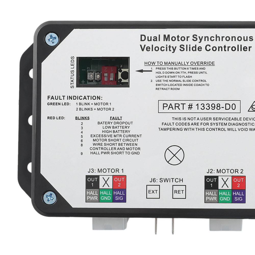 Dual Motor RV Slide Controller For Lippert V-Compatible for Sync II In-Wall Slide-Outs 12V