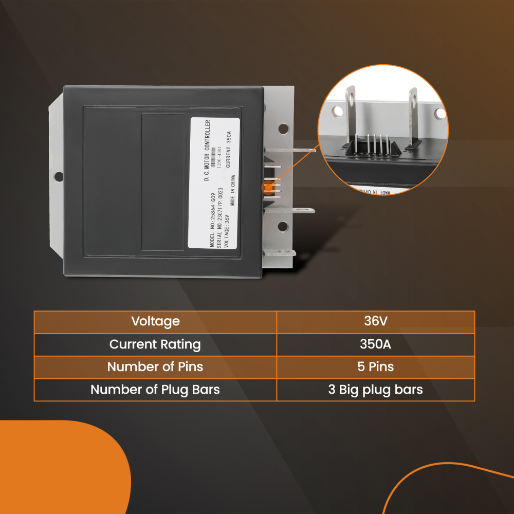 350A 36V Motor Controller compatible for EZGO TXT Series Curtis compatible for Golf Cart 1206-4301 G633