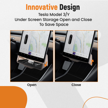 Under Screen Storage Center Console snap-on compatible for Tesla Model 3/Y 2021-2024
