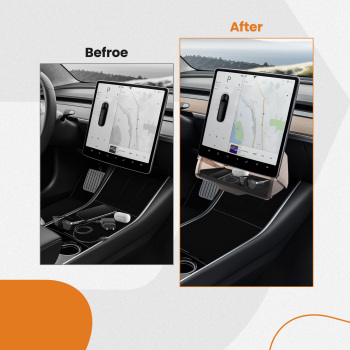Under Screen Storage Center Console snap-on compatible for Tesla Model 3/Y 2021-2024