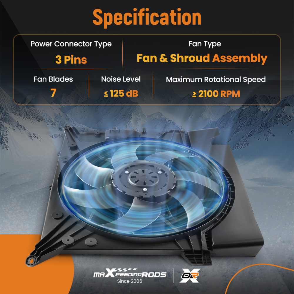 Condenser Cooling Fan w/ Brushless Motor compatible for Volvo XC90 2003-2014 306800053