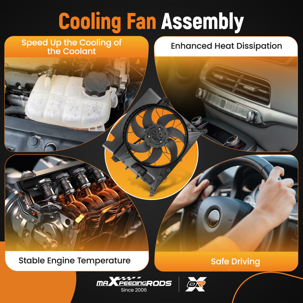 Condenser Cooling Fan w/ Brushless Motor compatible for Volvo XC90 2003-2014 306800053