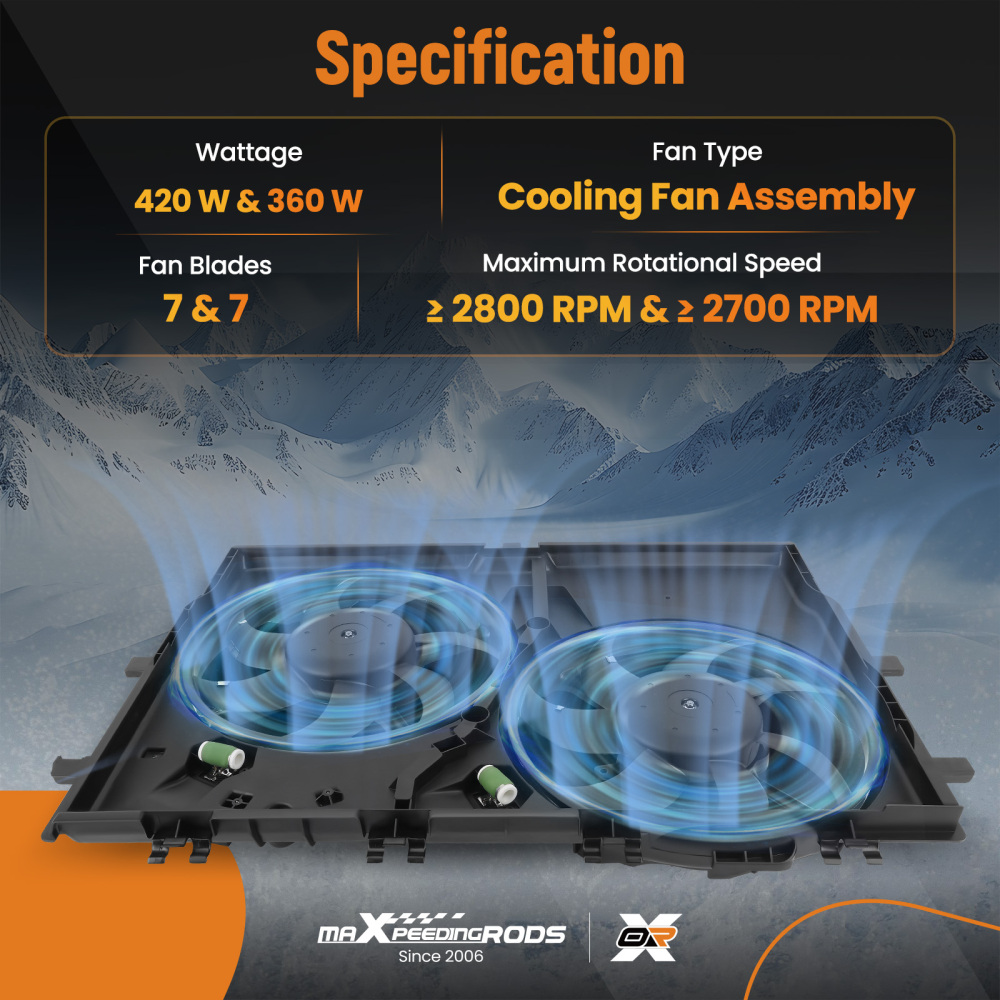 Cooling Fan compatible for Ram Promaster 2014-2019 68189000AA DG488004 621637 68188996AA