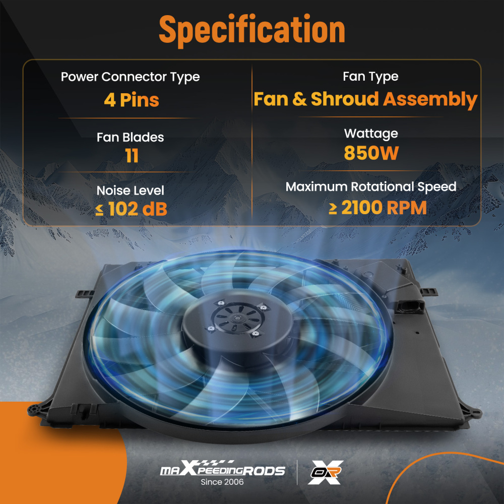 Cooling Fan compatible for Mercedes-Benz CL600/CL500/S350/SL63 01-12 2205000193 2205000293