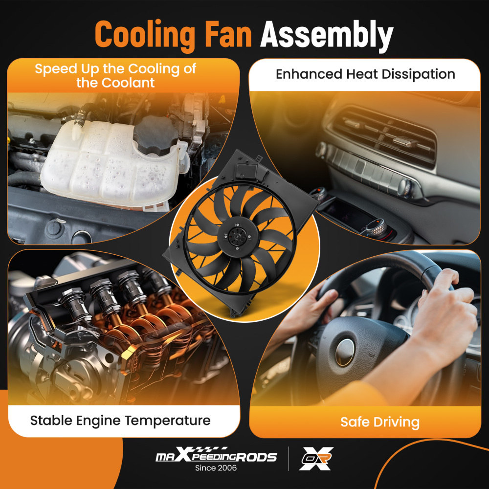 Cooling Fan compatible for Mercedes-Benz CL600/CL500/S350/SL63 01-12 2205000193 2205000293