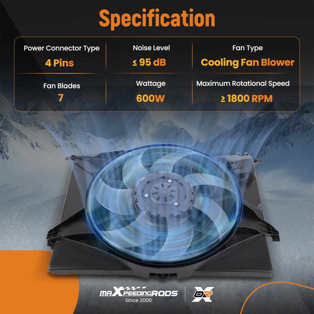 Radiator Cooling Fan Assembly compatible for Mercedes W221 S350 S450 S550 CL550 A2215001193