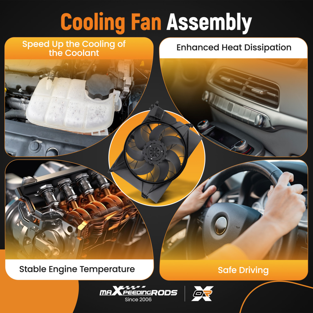 Radiator Cooling Fan Assembly compatible for Mercedes W221 S350 S450 S550 CL550 A2215001193