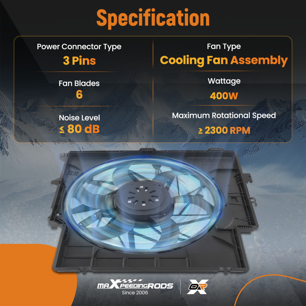 Raffreddamento Ventola Radiatore compatibile per BMW X3 F25 L4 X4 F26 2013-2018 17427601176