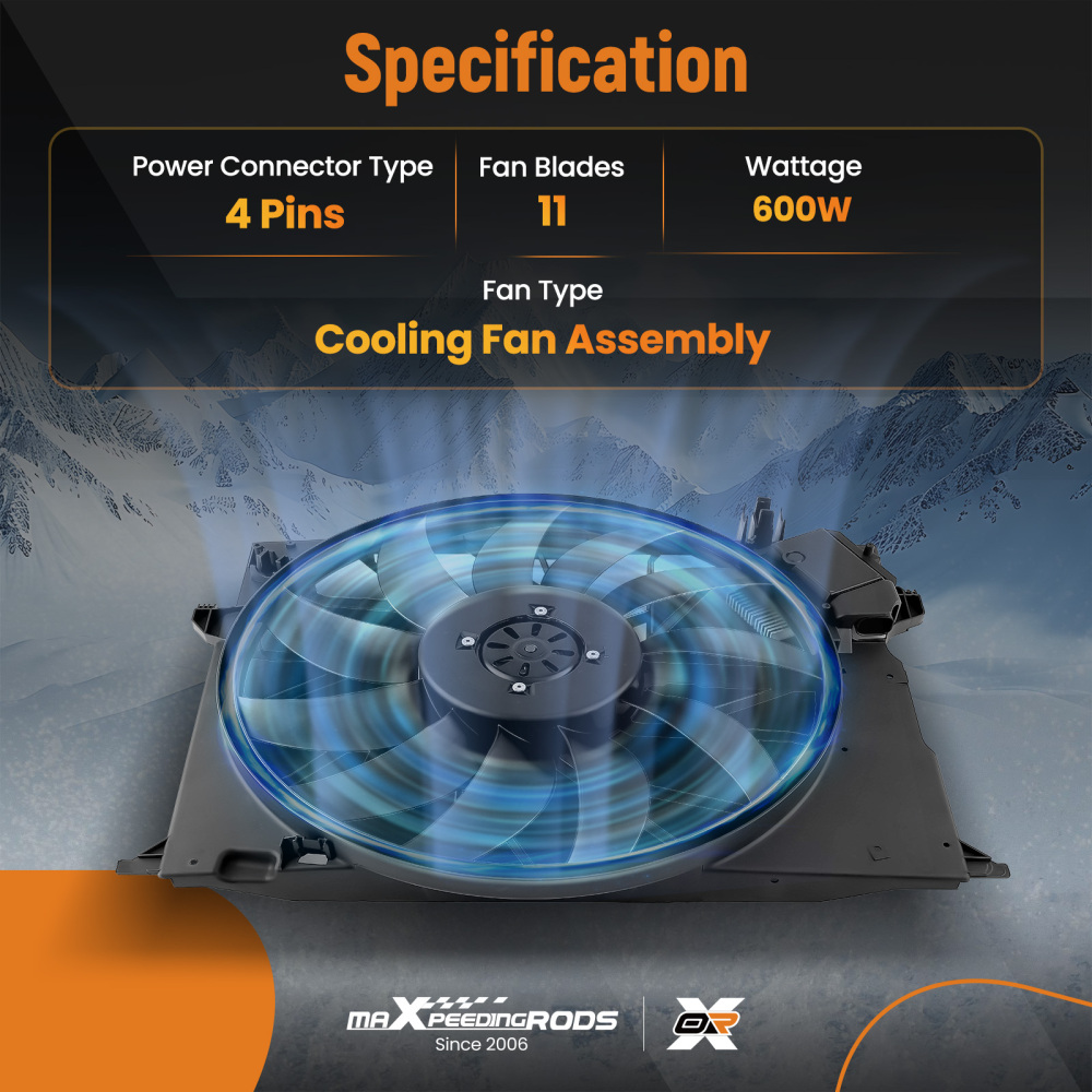 Radiator Cooling Fan Assembly compatible for Mercedes-Benz CL600/CL65/S350/S63 2115001893