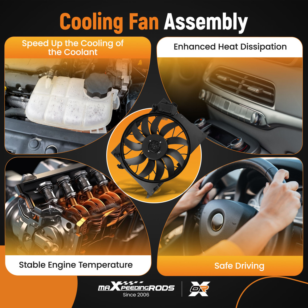 Radiator Cooling Fan Assembly compatible for Mercedes-Benz CL600/CL65/S350/S63 2115001893